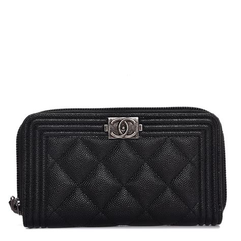 chanel wallet with zipper|chanel boy zip around wallet.